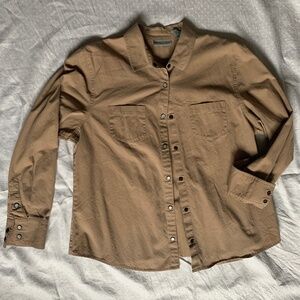 Marsh Landing Petites button down shirt, size LP, snap clasps, cotton longsleeve